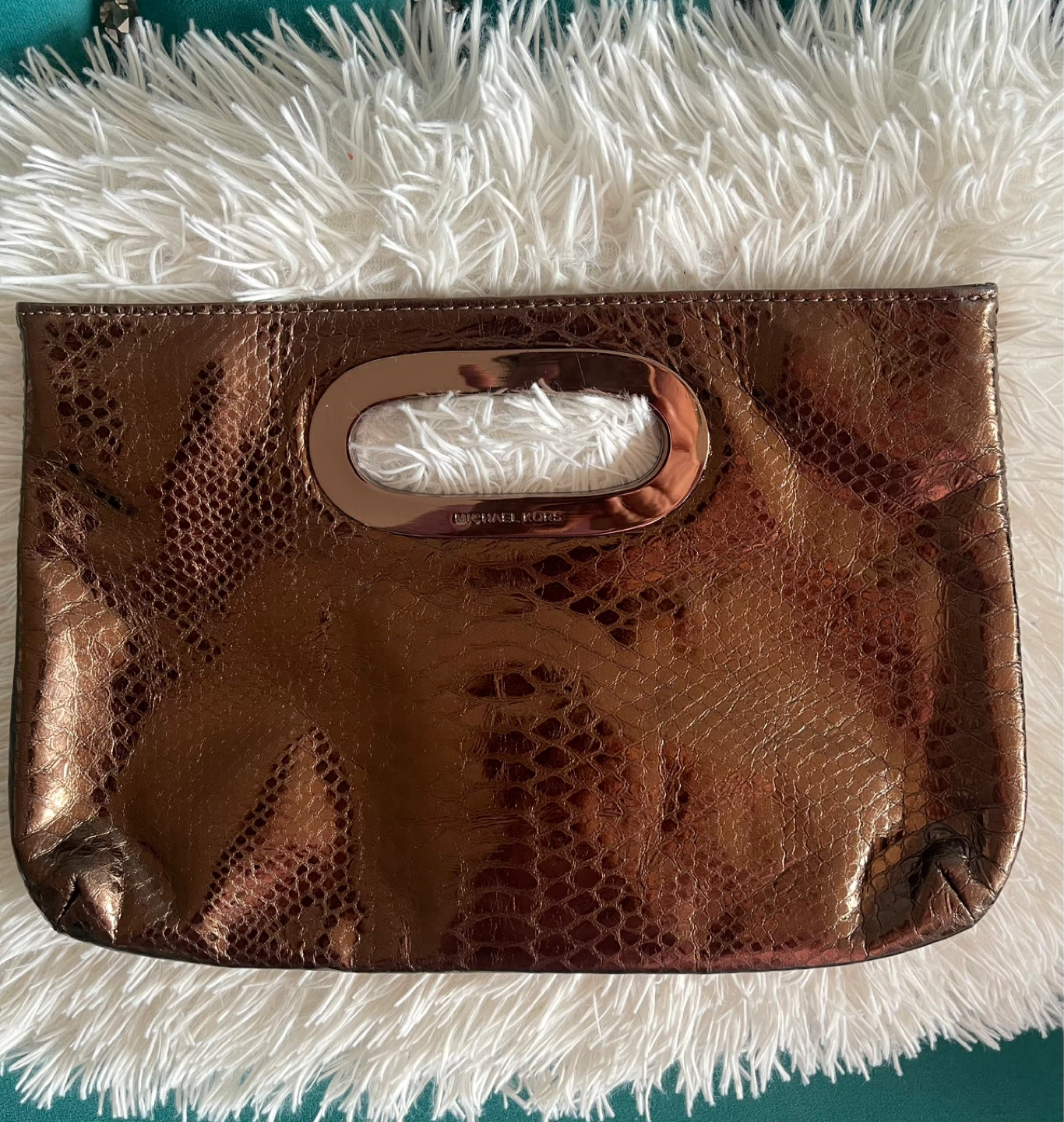 Michael Kors Clutch - Bronze Snakeskin - photo 4
