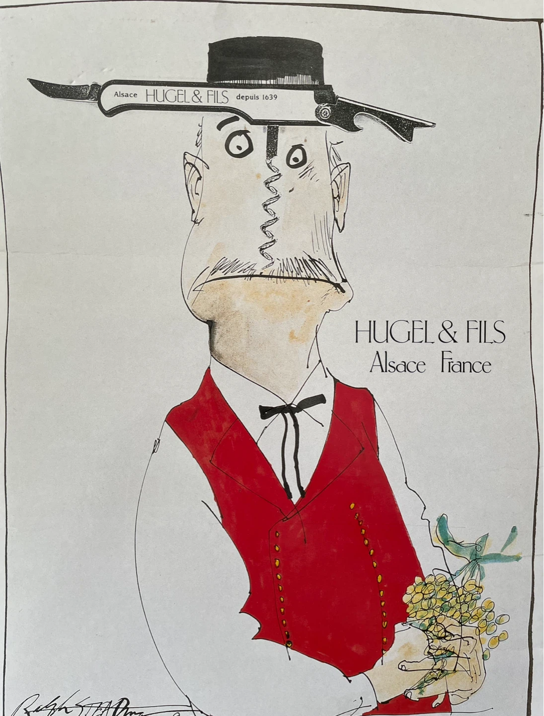 Ralph Steadman 1995 Hugel & Fils Board Advertisement - photo 3