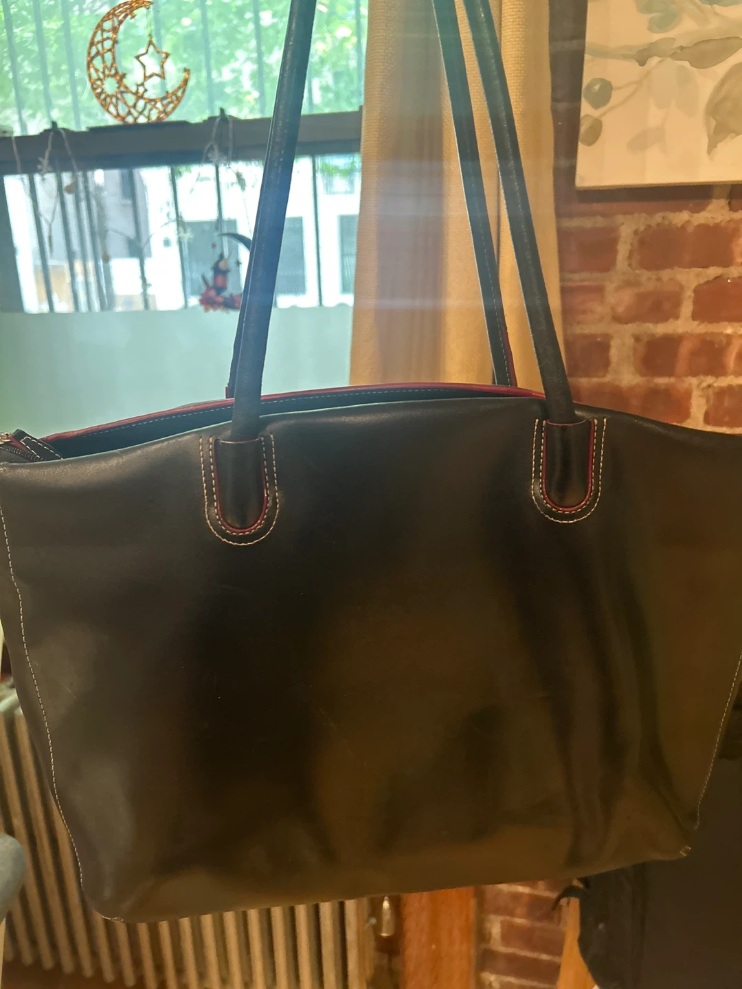 Black Leather Tote Bag - photo 2