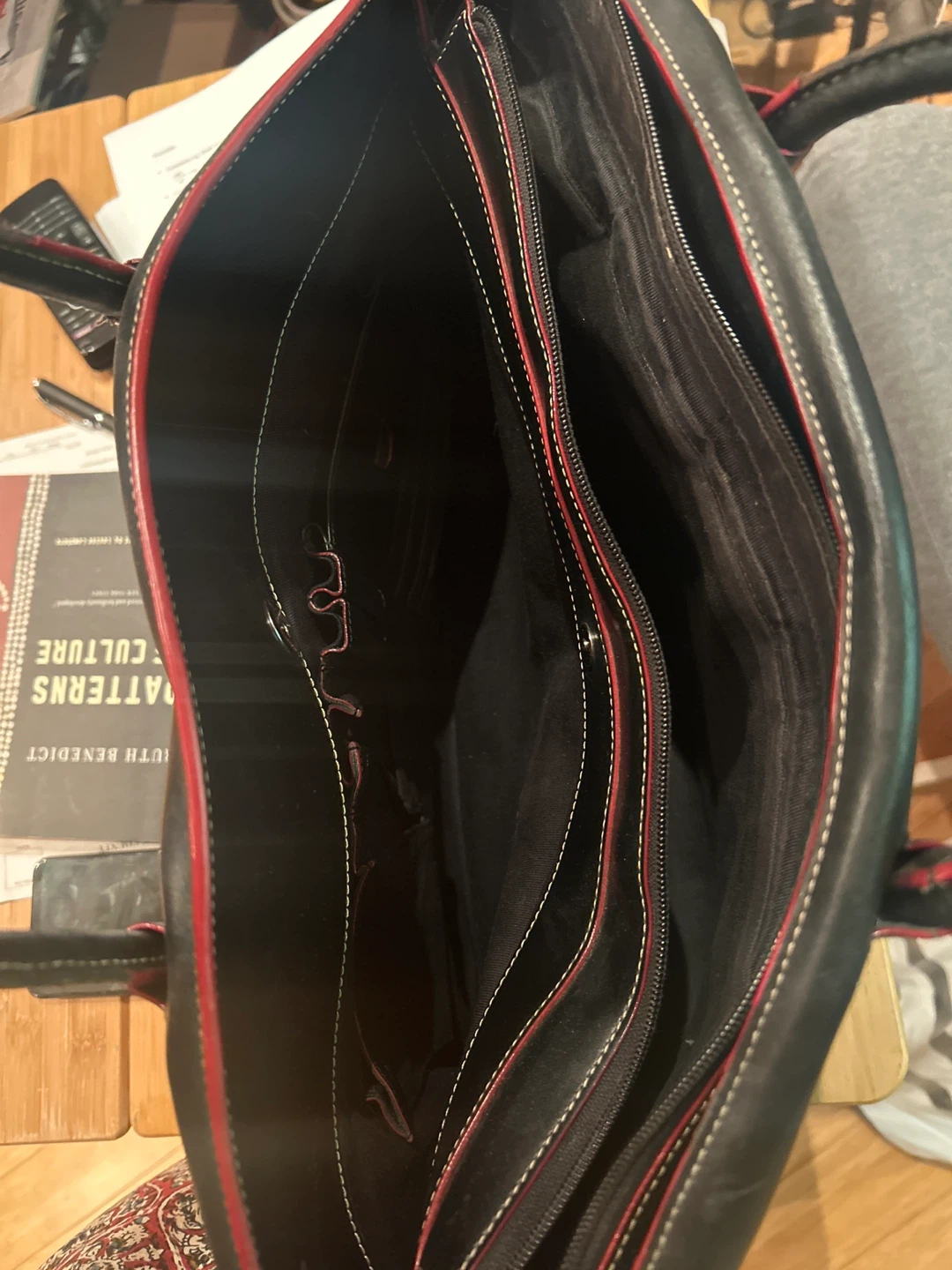 Black Leather Tote Bag - photo 3