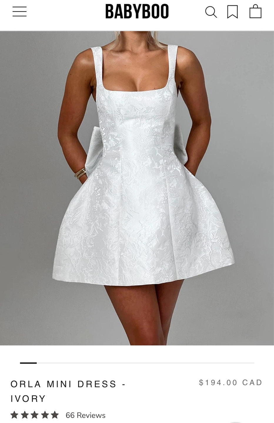 Babyboo “Orla” Ivory Bridal Shower Dress Size M
