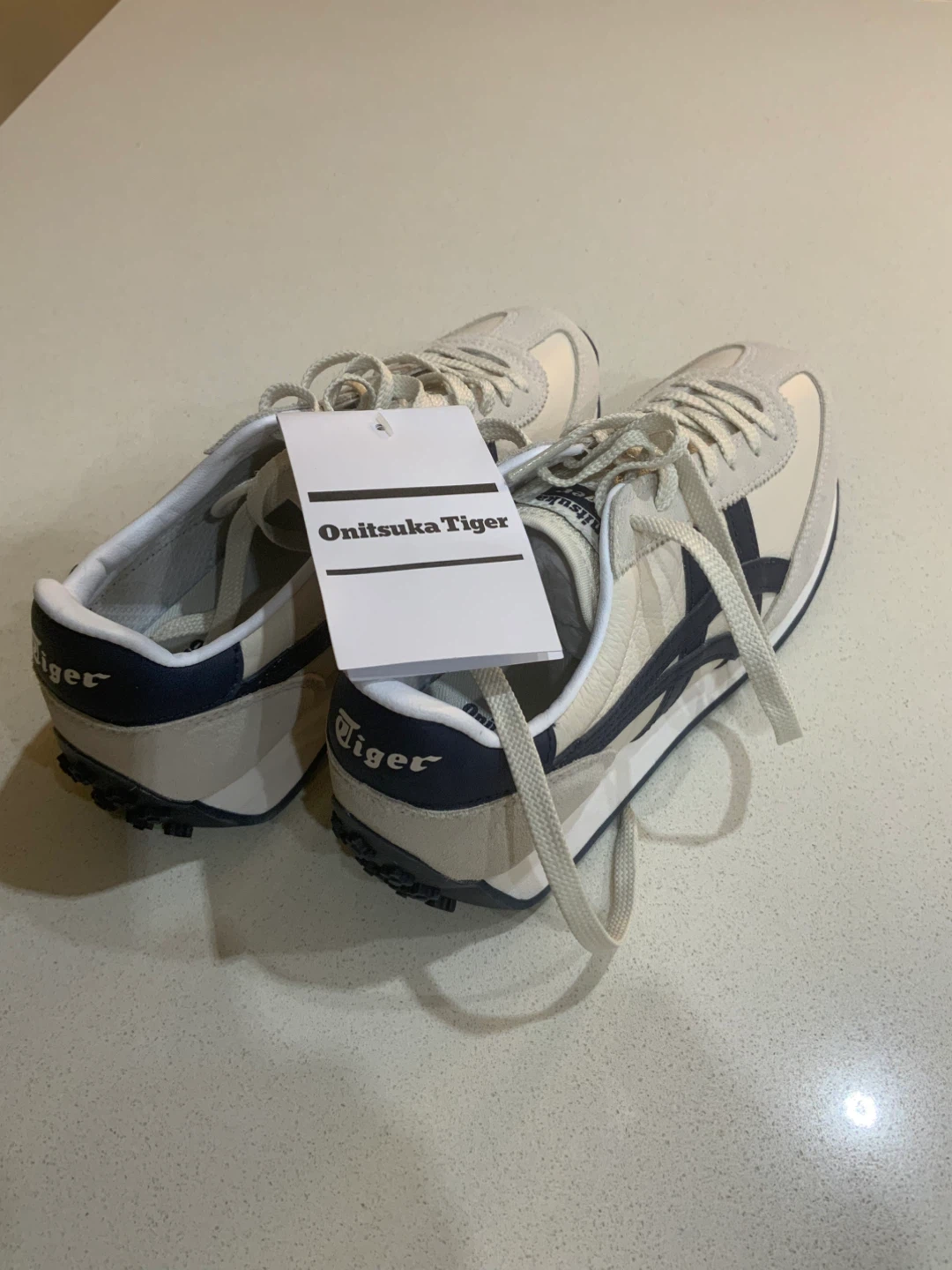 Onitsuka Tiger Shoes - Beige and Navy - Size 7.5 US Women's