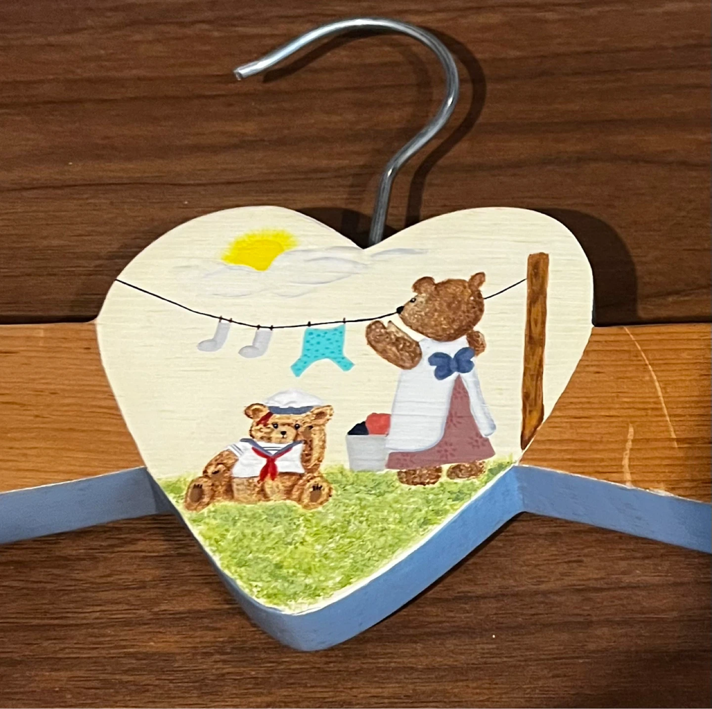 Wooden Hanger with Teddy Bear Design - photo 2