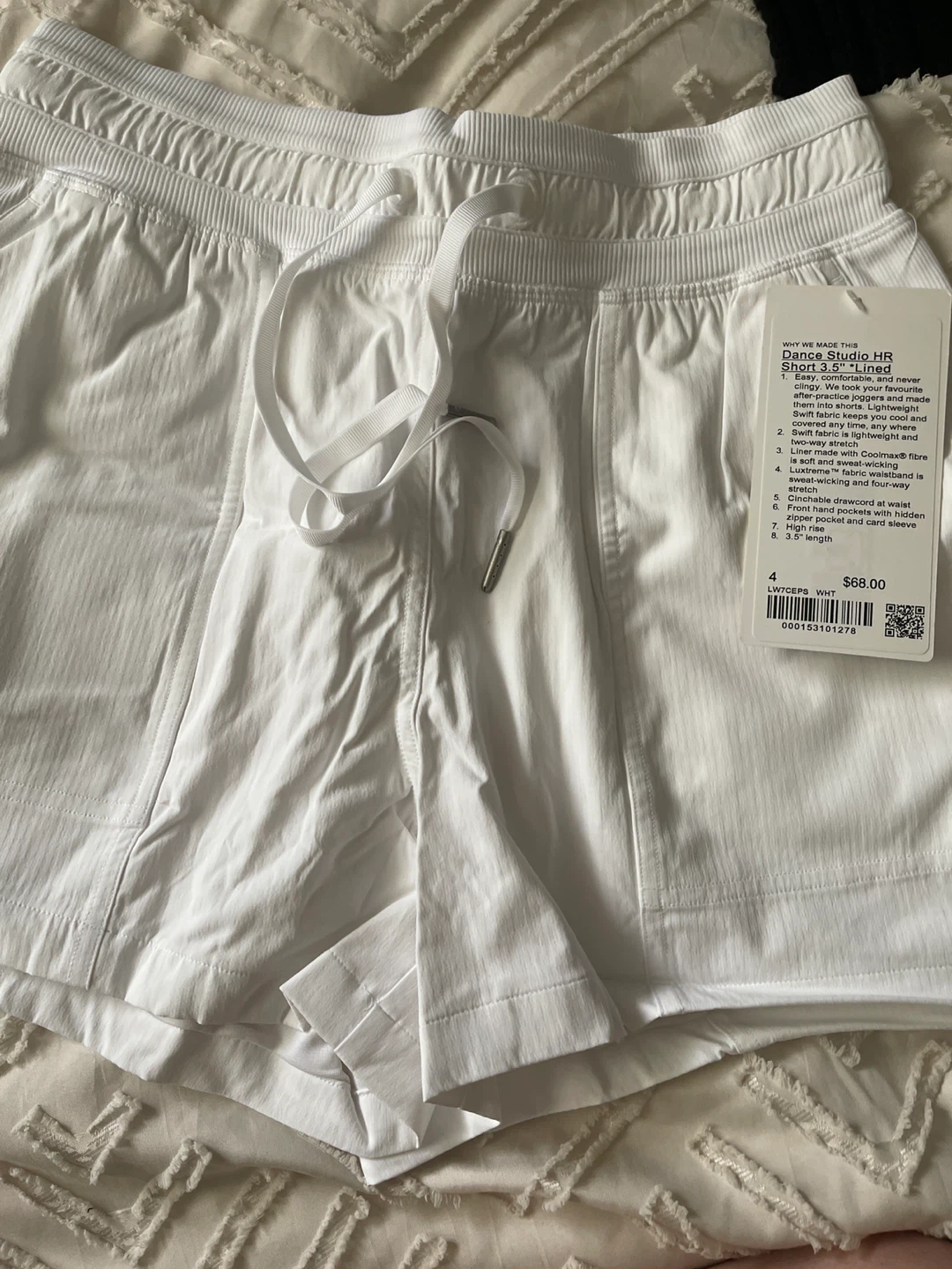 2 Lululemon Dance Studio HR Short 3.5" - White & Black - Size 4 - photo 2
