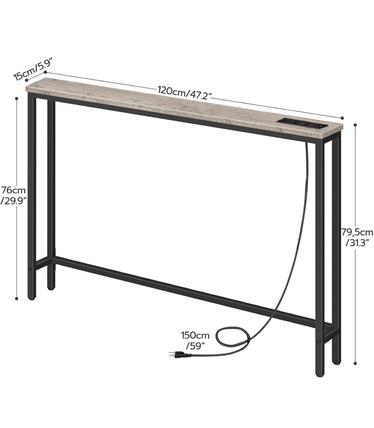 Sleek Console Table with Built-in Charging Station - photo 2