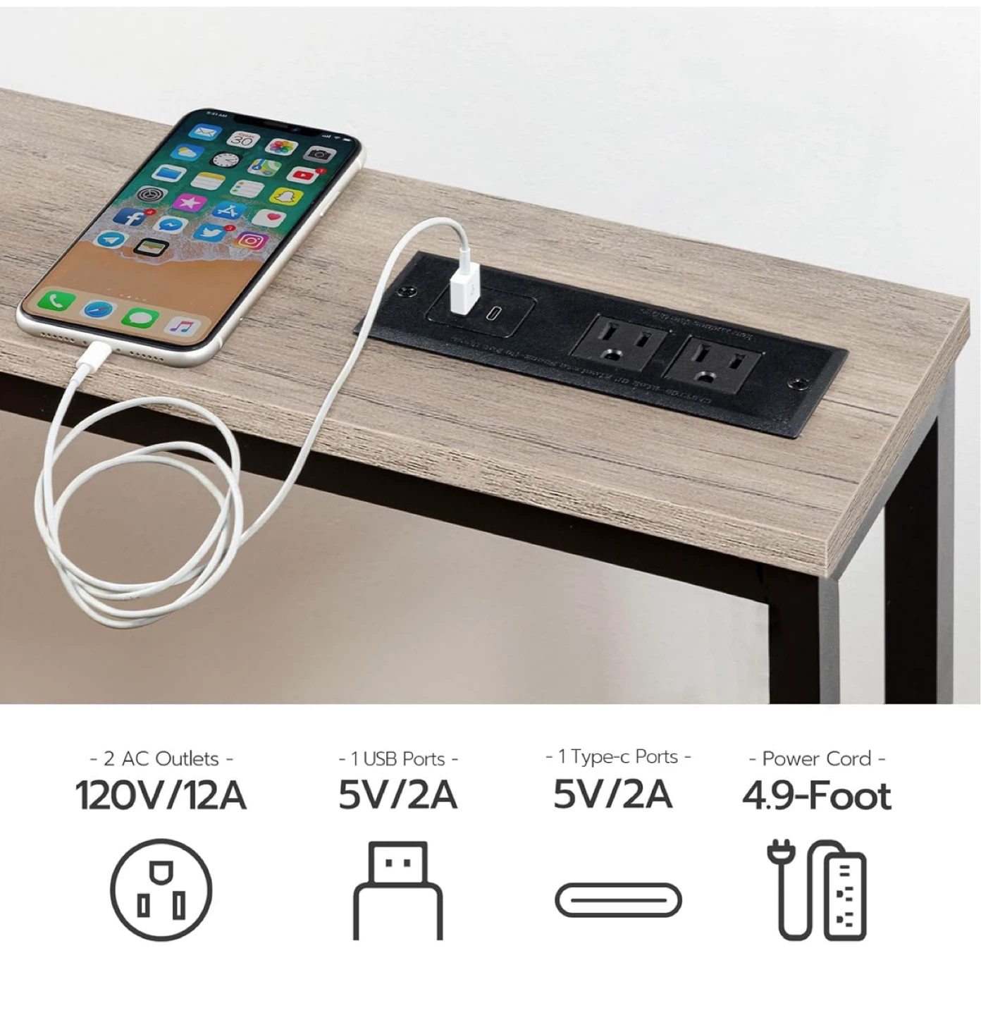 Sleek Console Table with Built-in Charging Station - photo 3