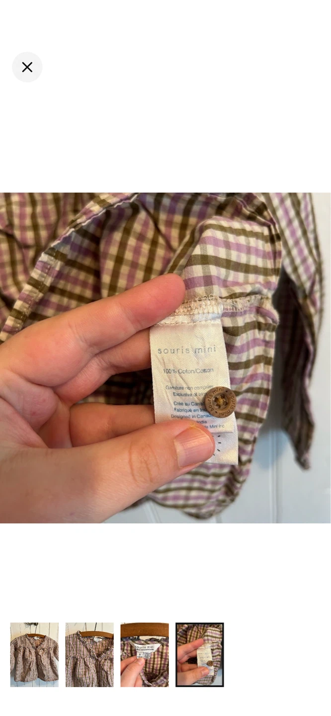 Souris Mini Gingham Ruffle Blouse Size 8 - photo 4