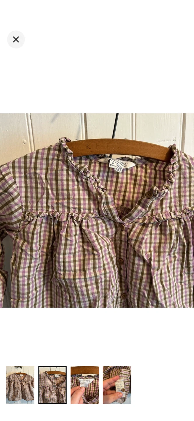 Souris Mini Gingham Ruffle Blouse Size 8 - photo 2
