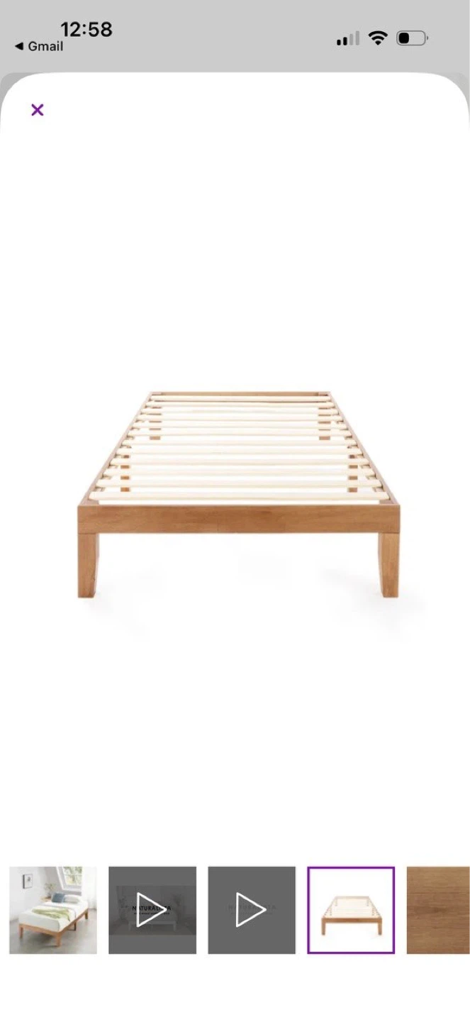 Mellow Harlow Solid Wood Platform Bed Frame - Natural - photo 4