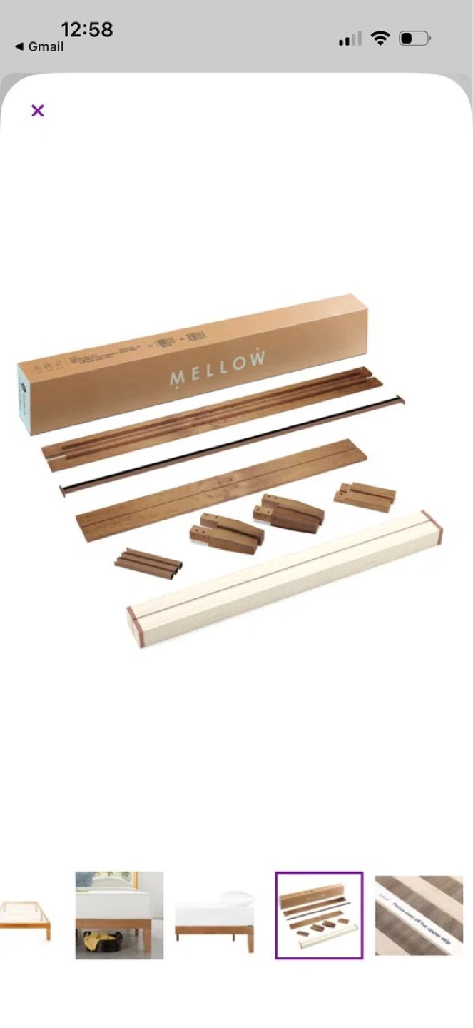 Mellow Harlow Solid Wood Platform Bed Frame - Natural - photo 3