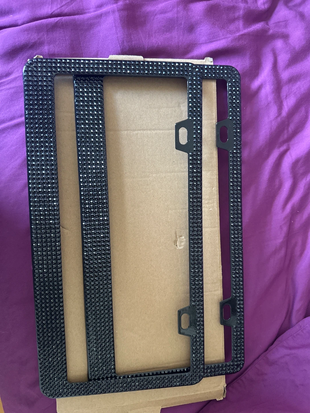 Black Rhinestone License Plate Frame