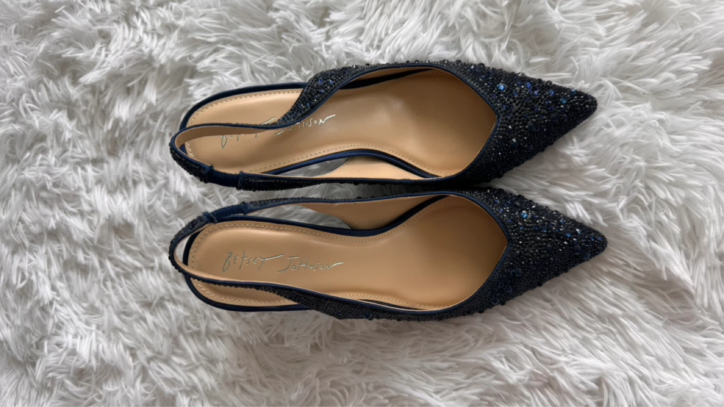 Betsy Johnson Sparkly Embellished Slingback Heels - photo 5