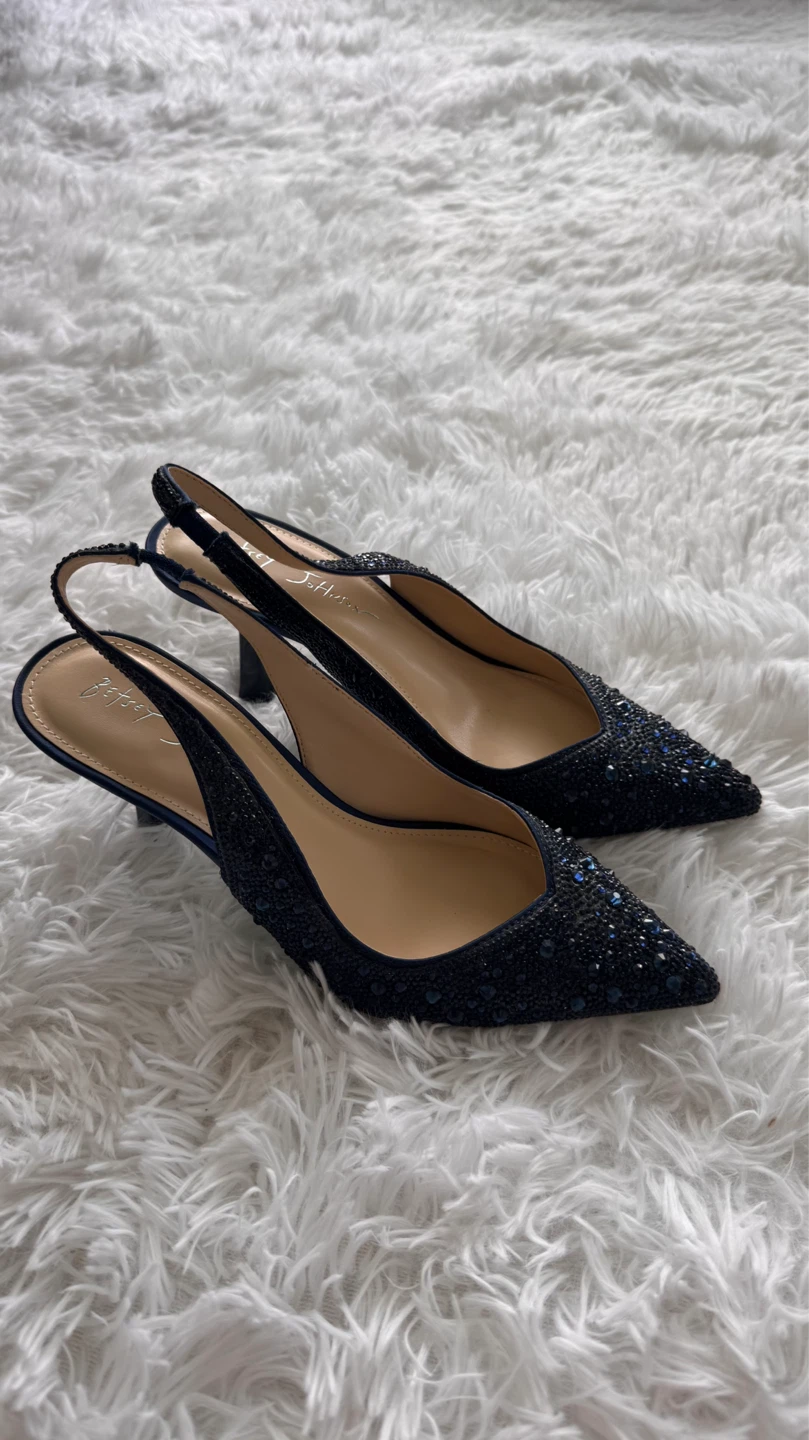 Betsy Johnson Sparkly Embellished Slingback Heels