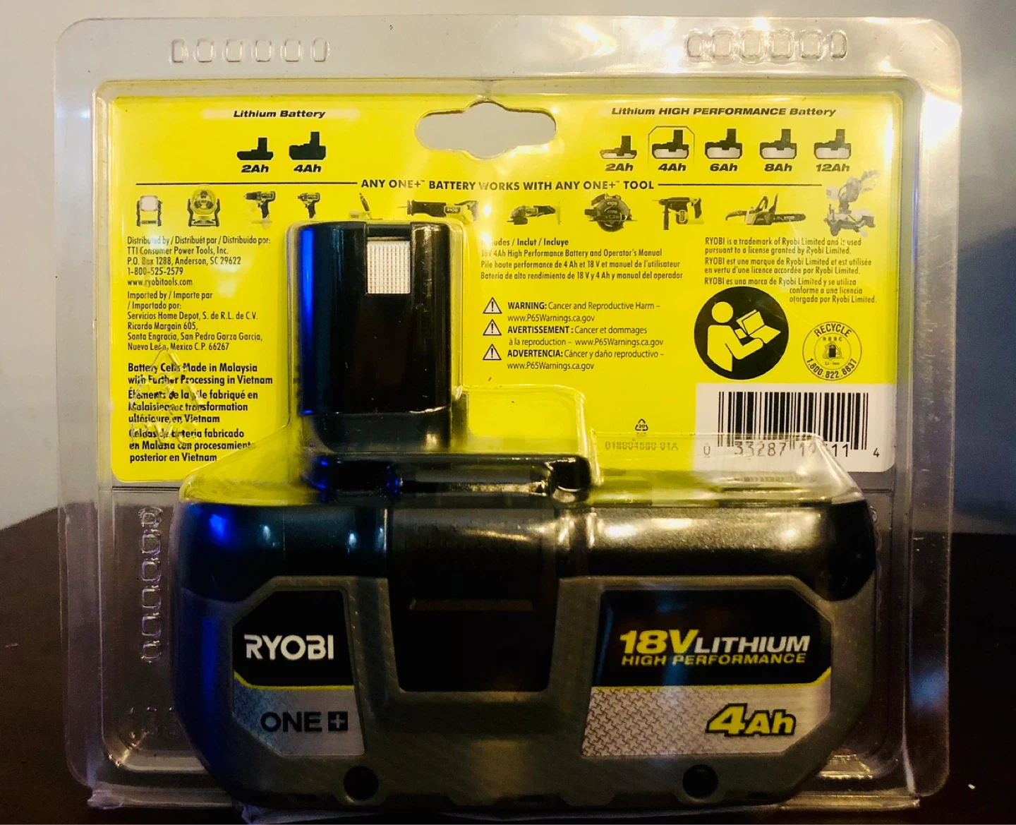 Ryobi ONE+ 18V Lithium High Performance Battery 4Ah - photo 2