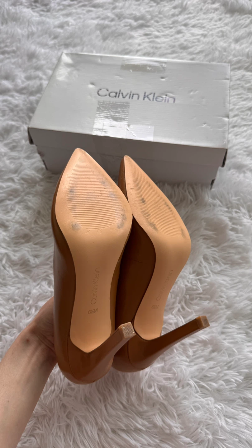 Calvin Klein Women's Brown Leather Heels Size 6.5M - photo 5