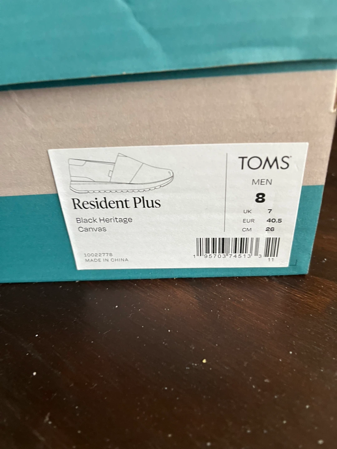 TOMS Resident Plus Black Heritage Canvas Men's Shoes Size 8 - photo 5