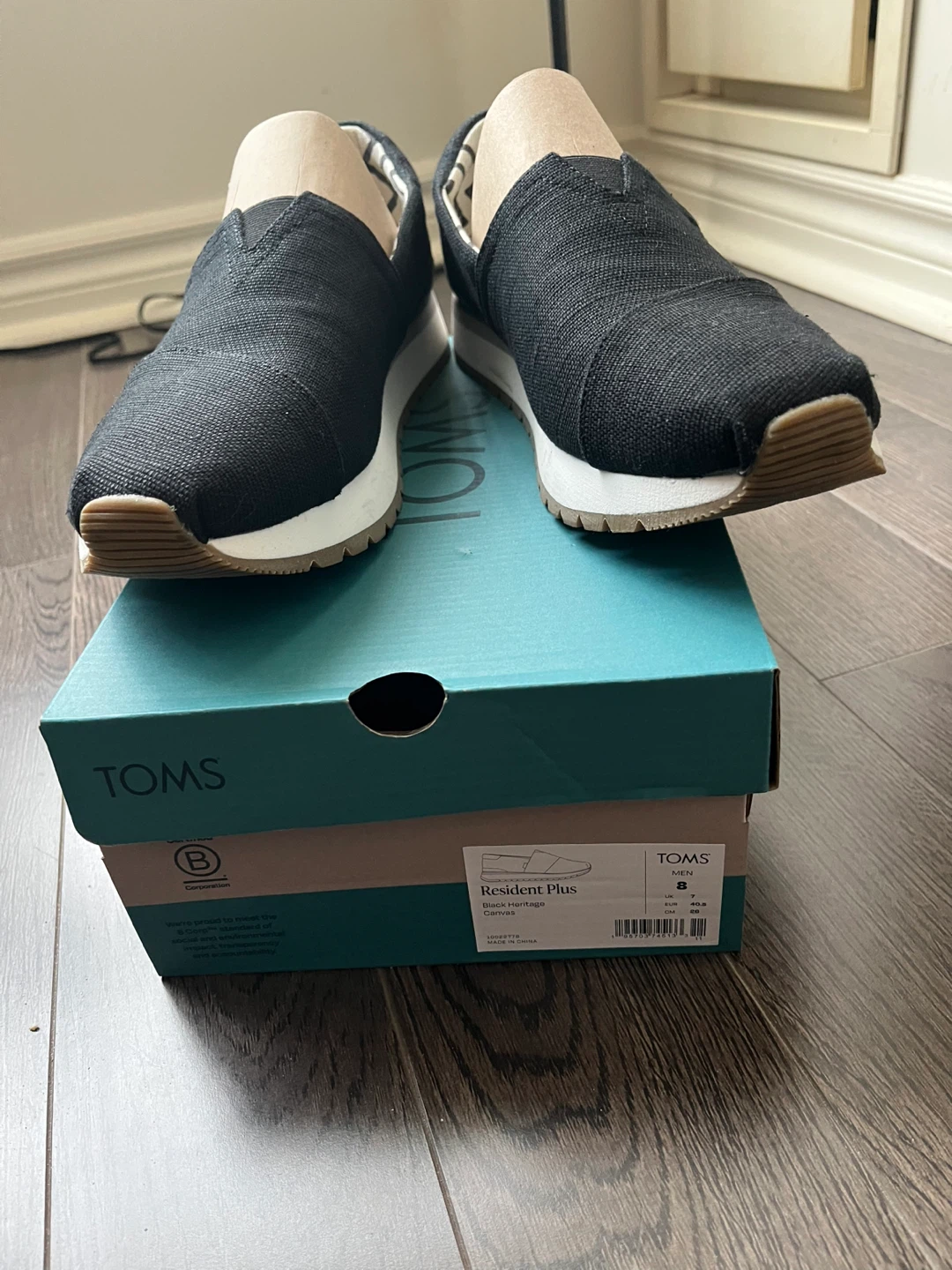 TOMS Resident Plus Black Heritage Canvas Men's Shoes Size 8 - photo 2