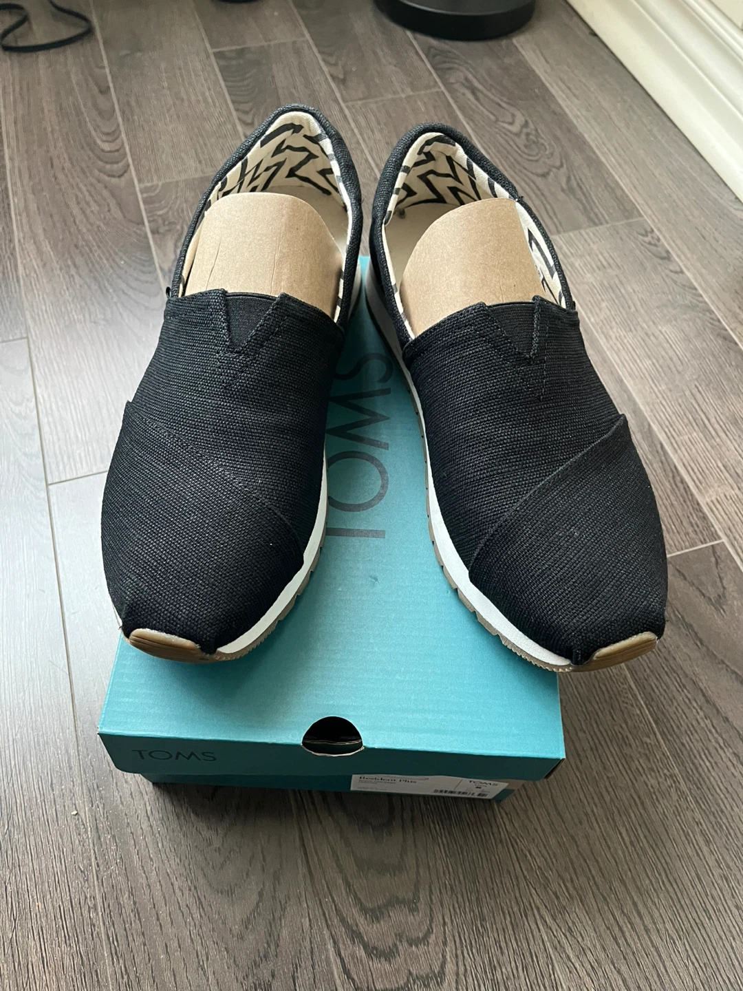 TOMS Resident Plus Black Heritage Canvas Men's Shoes Size 8