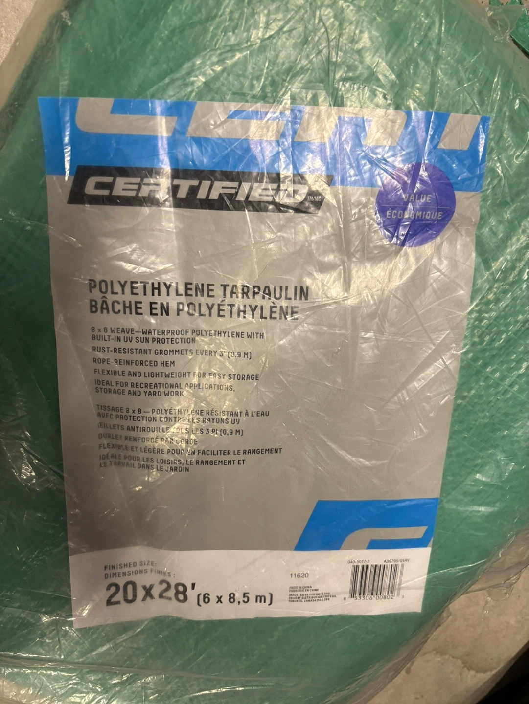 Certified 20' x 28' Polyethylene Tarp - photo 2