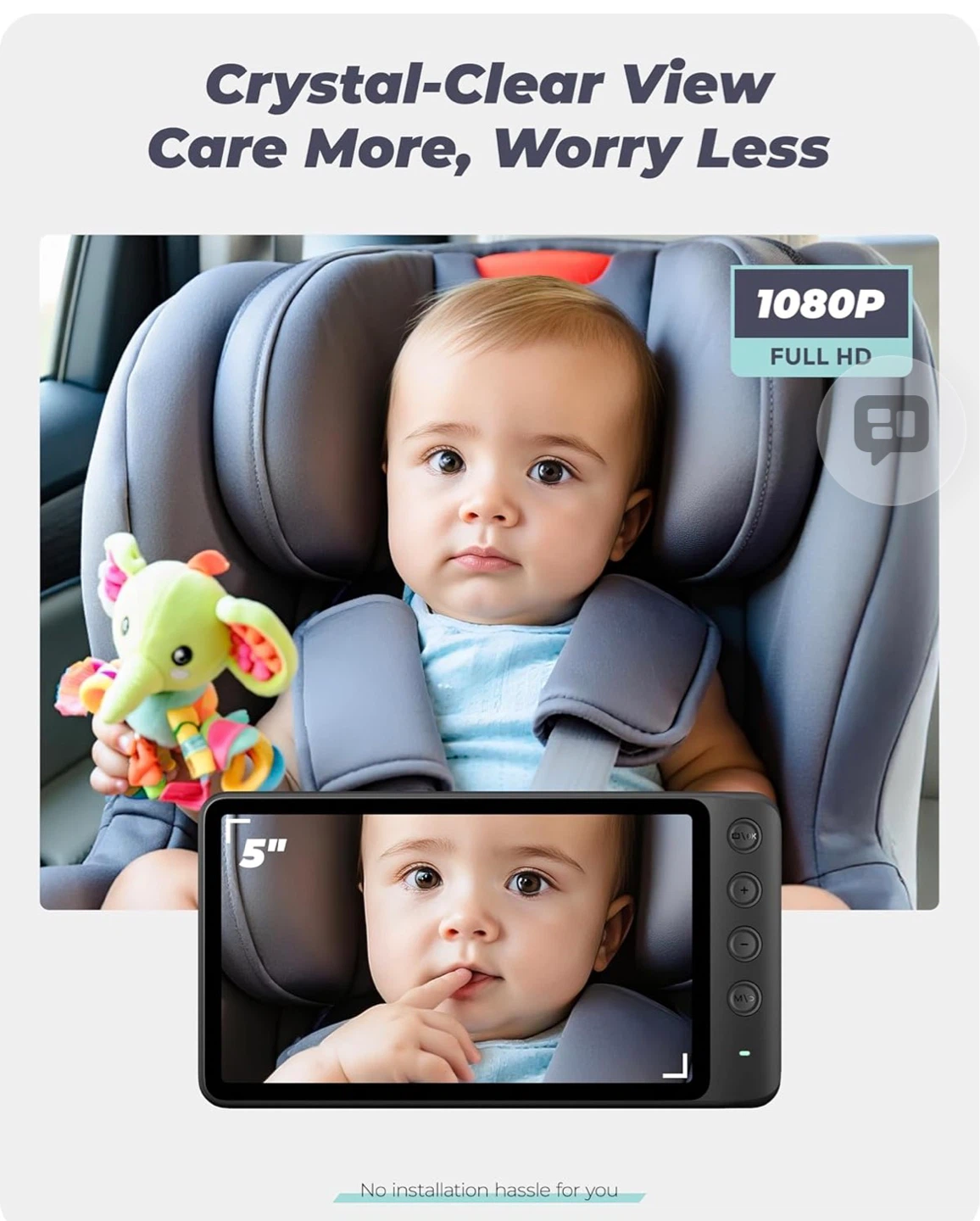 Wemoh 5" 1080P IPS Baby Car Monitor - photo 4