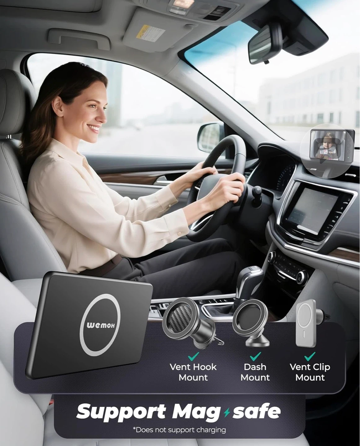 Wemoh 5" 1080P IPS Baby Car Monitor - photo 3