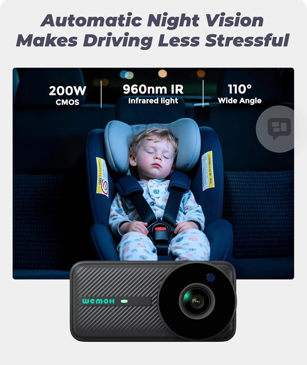 Wemoh 5" 1080P IPS Baby Car Monitor - photo 5