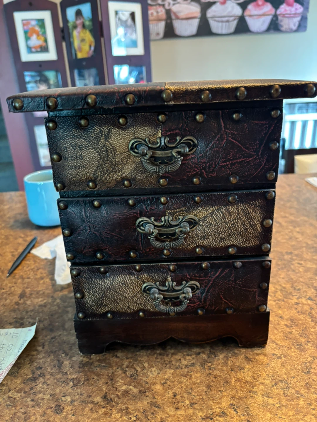 Vintage Style 3-Drawer Trinket Box