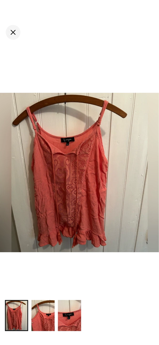 Lily Morgan Coral Lace Trim Cami Top M/M