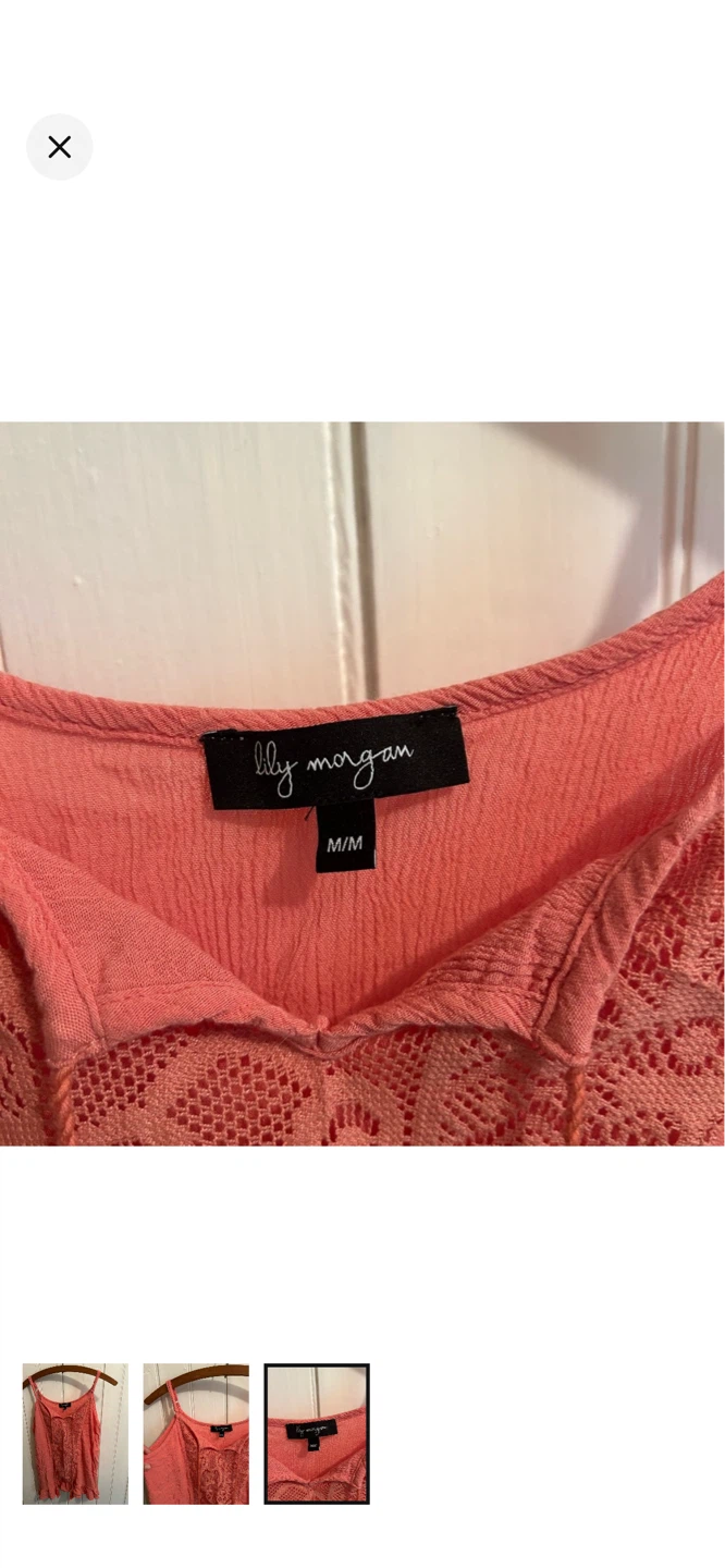 Lily Morgan Coral Lace Trim Cami Top M/M - photo 3