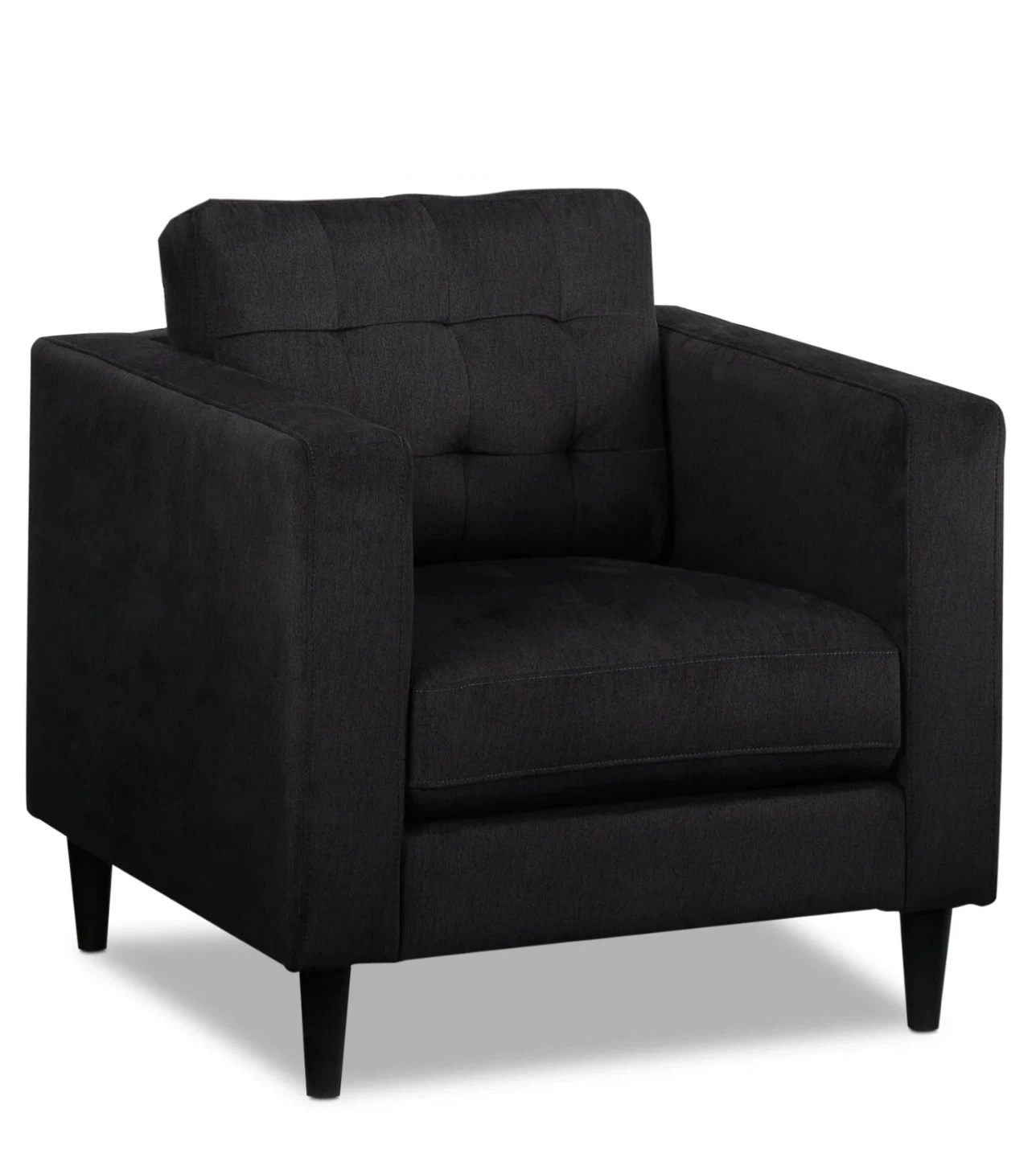 Black Accent Chair with Black and Gold Damask Pillow - photo 3