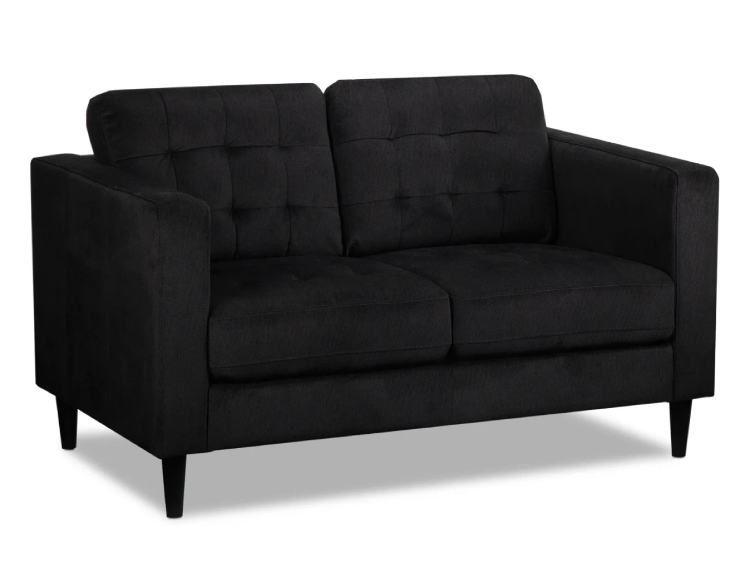 Black Tufted Loveseat Sofa - photo 3