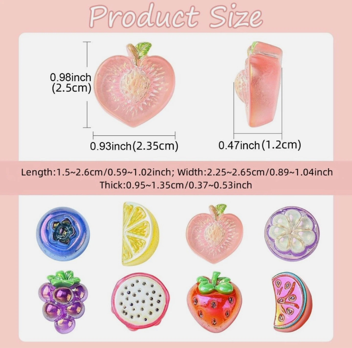 Cute Resin Fruits (40 pieces) New✨ - photo 2