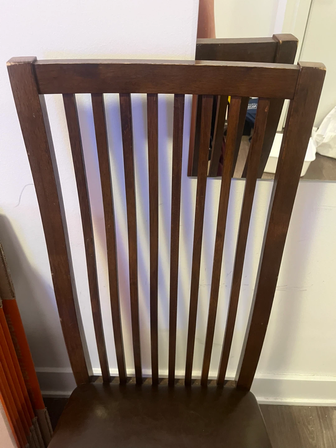 Dark Wood Dining Chair with Padded Seat - photo 3