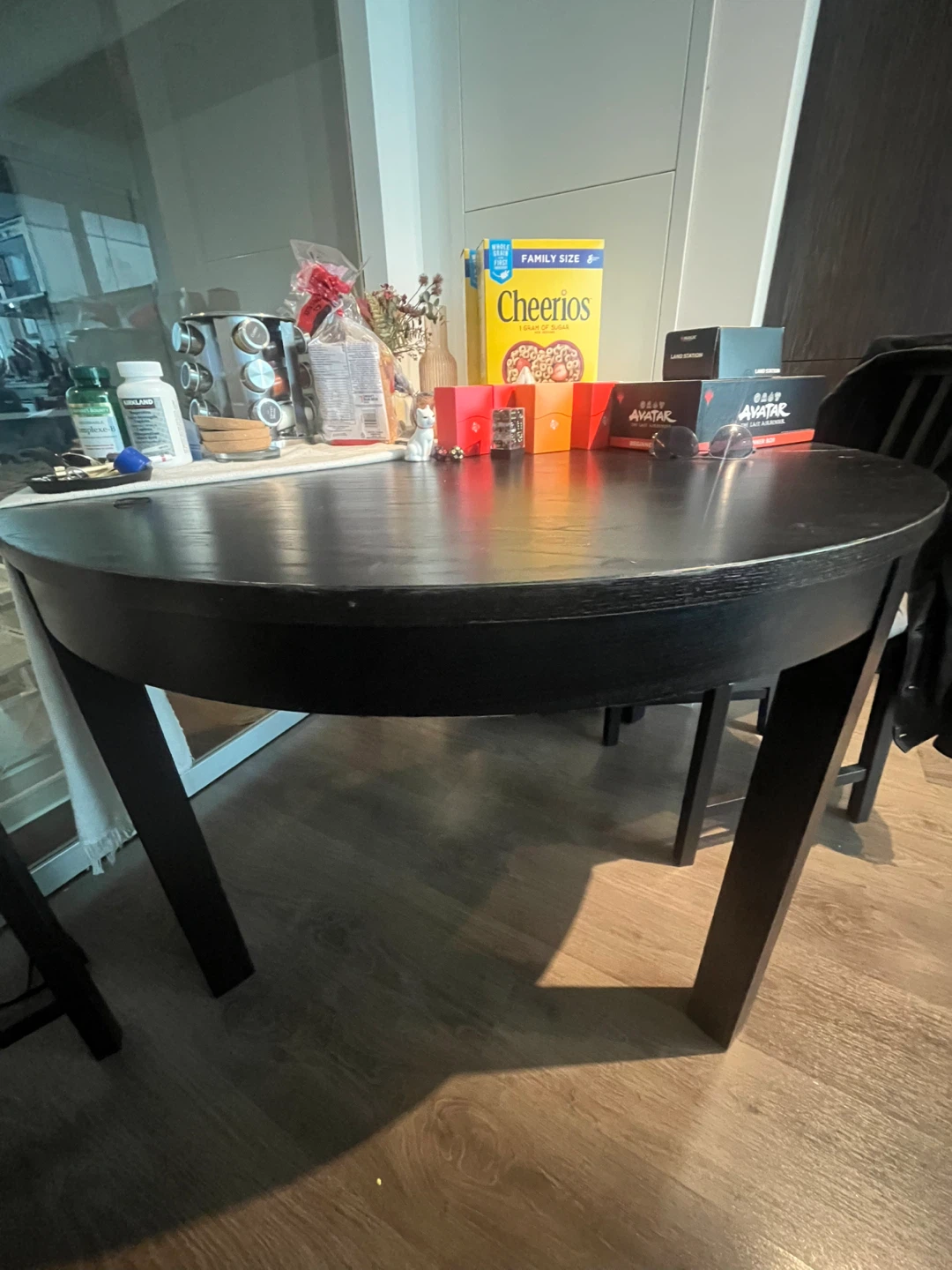 Black Round Extendible 48” Dining Table - photo 2