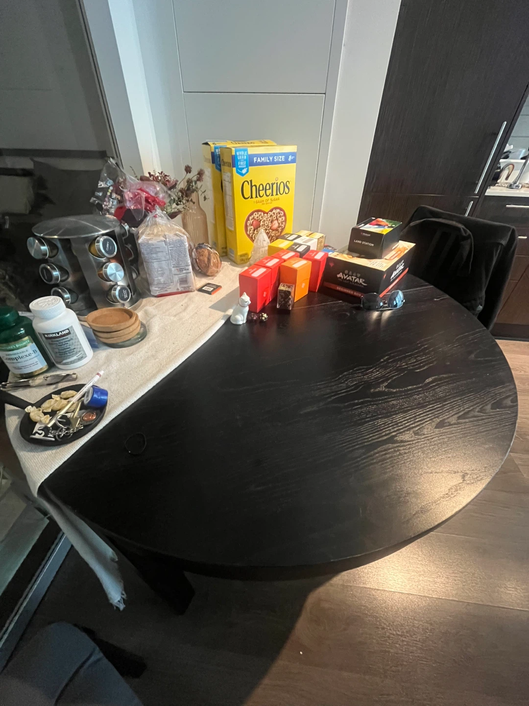 Black Round Extendible 48” Dining Table