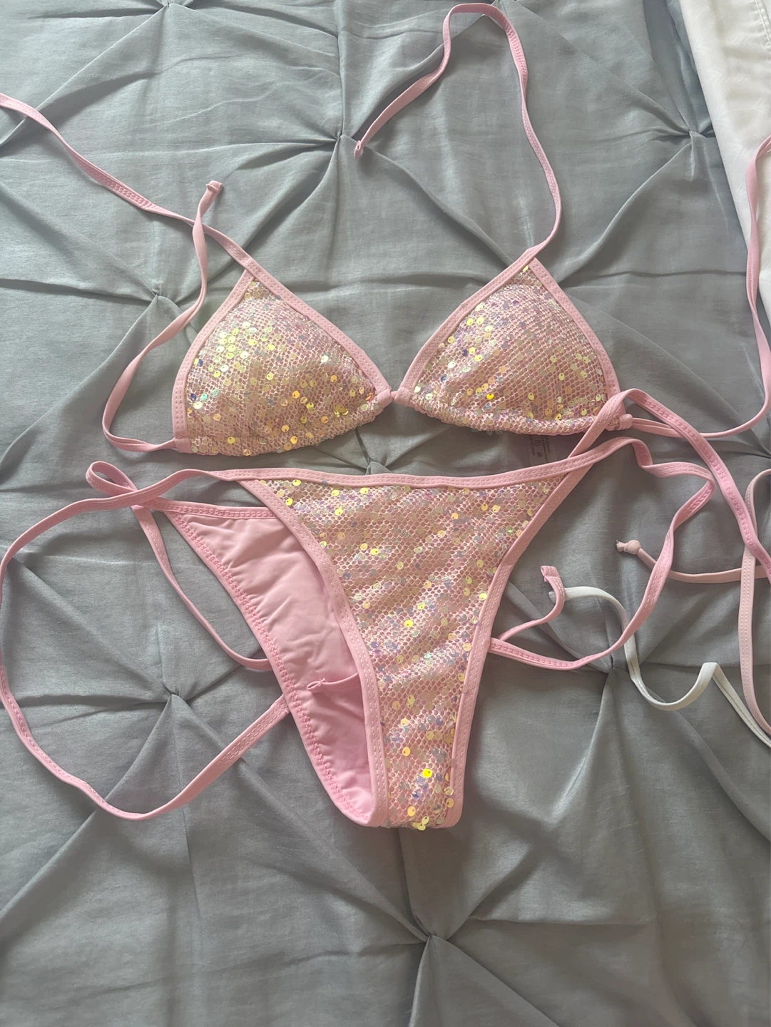 Pink shiny bikini