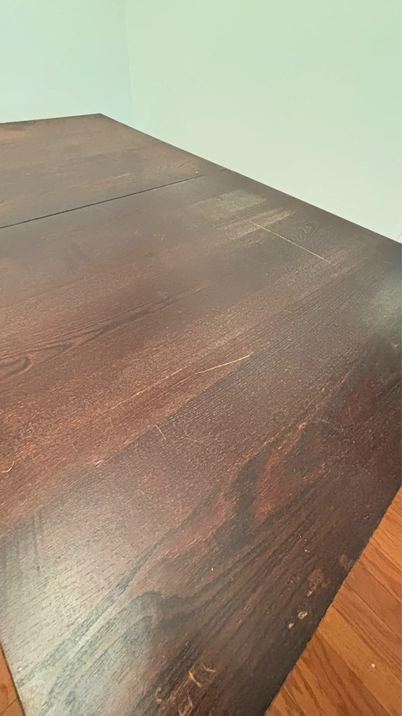 Vintage IKEA Dark Wood Dining Table with Metal Legs - photo 4