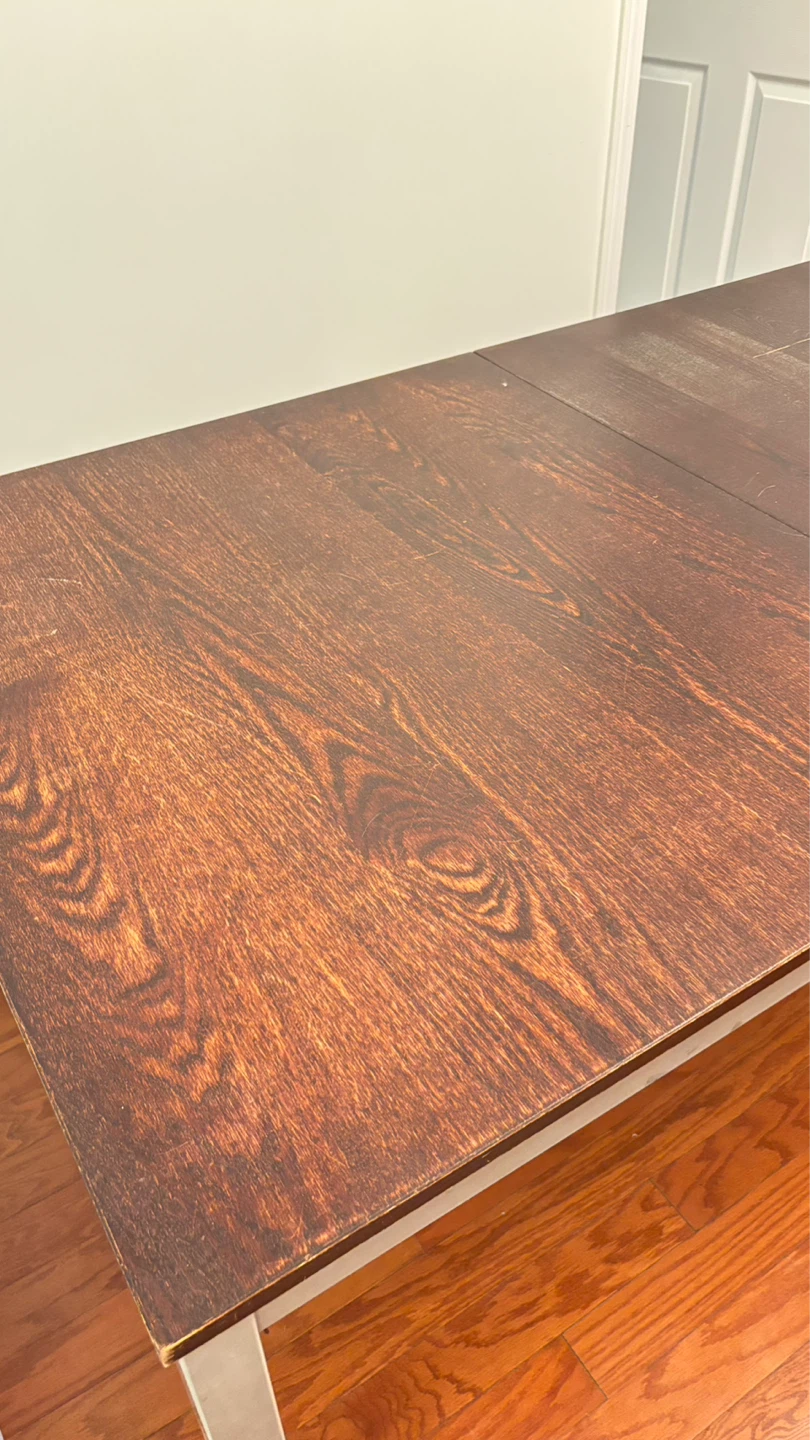 Vintage IKEA Dark Wood Dining Table with Metal Legs - photo 5