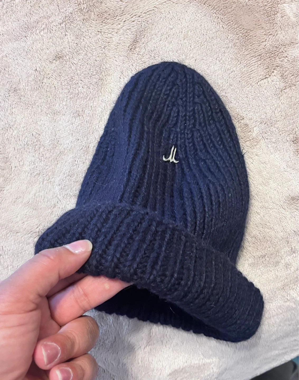 Navy Blue "M" Logo Beanie