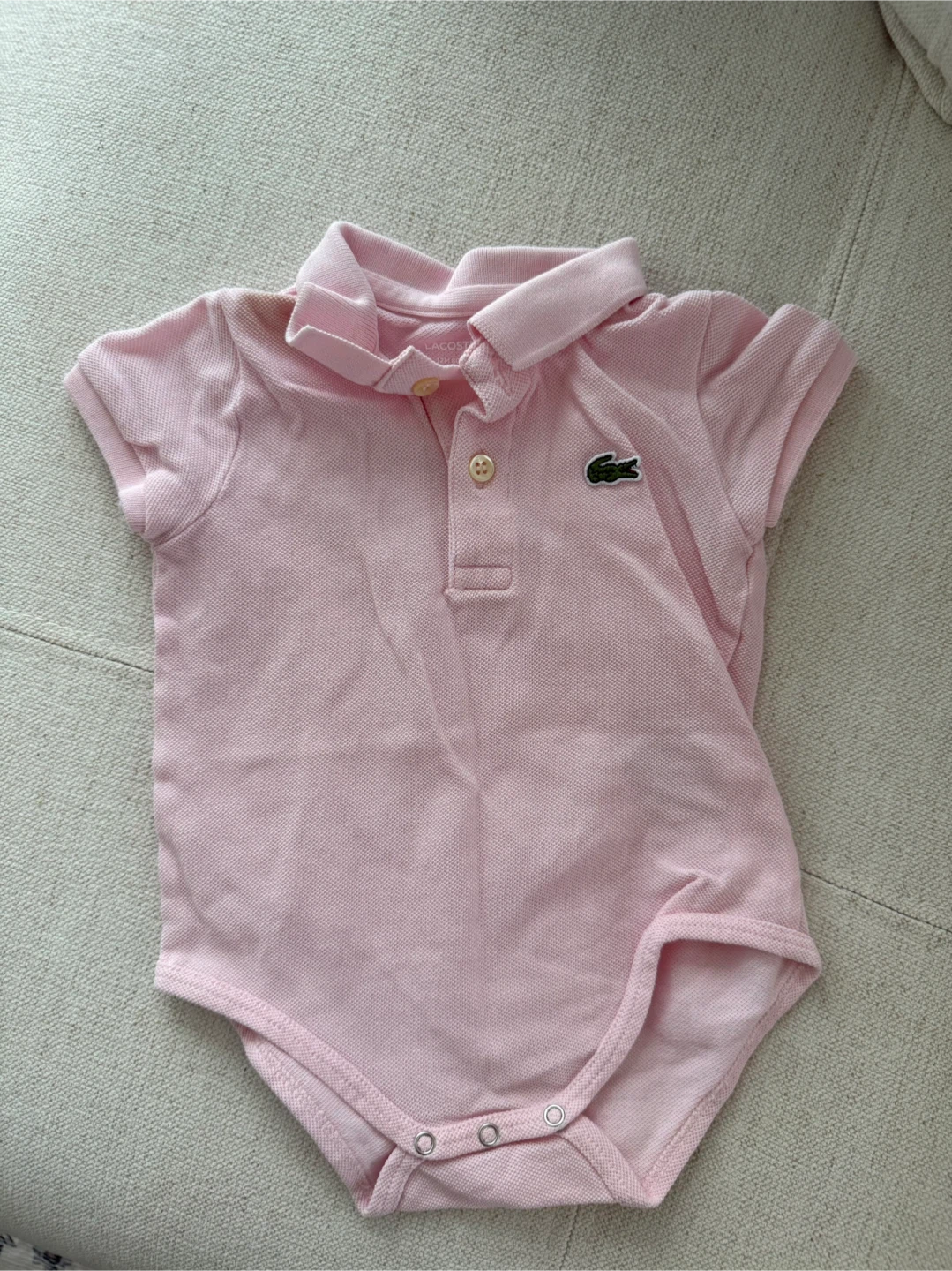 Lacoste Baby Pink Polo Bodysuit