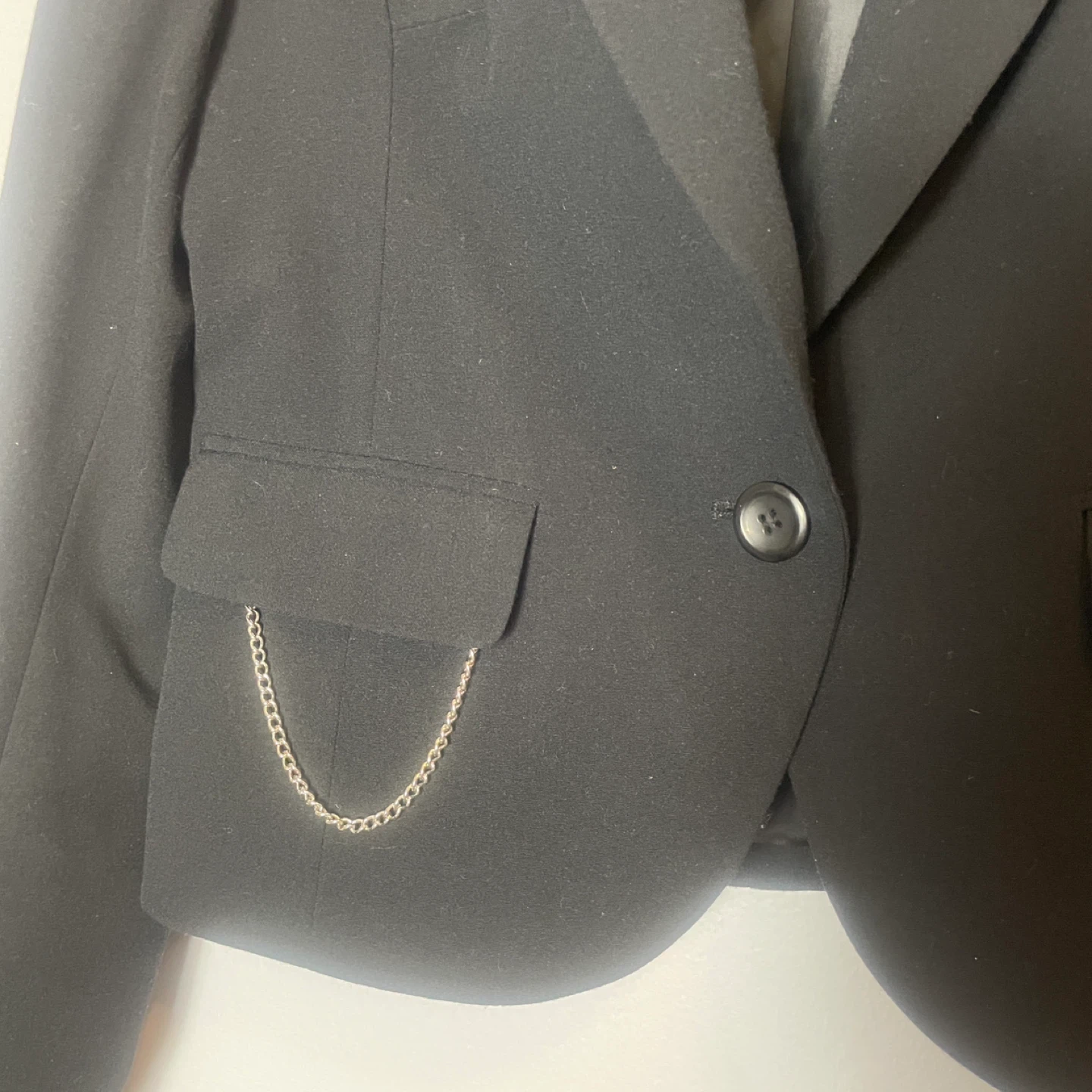 NWT Suzy Shier Black Blazer with Chain Detail Size Medium - photo 4