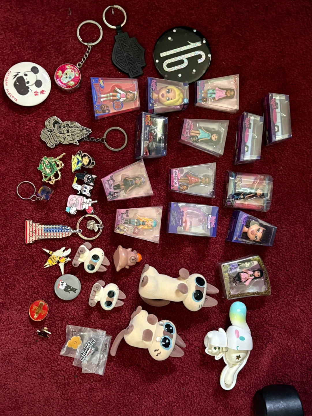 Toy key chains and pins lot