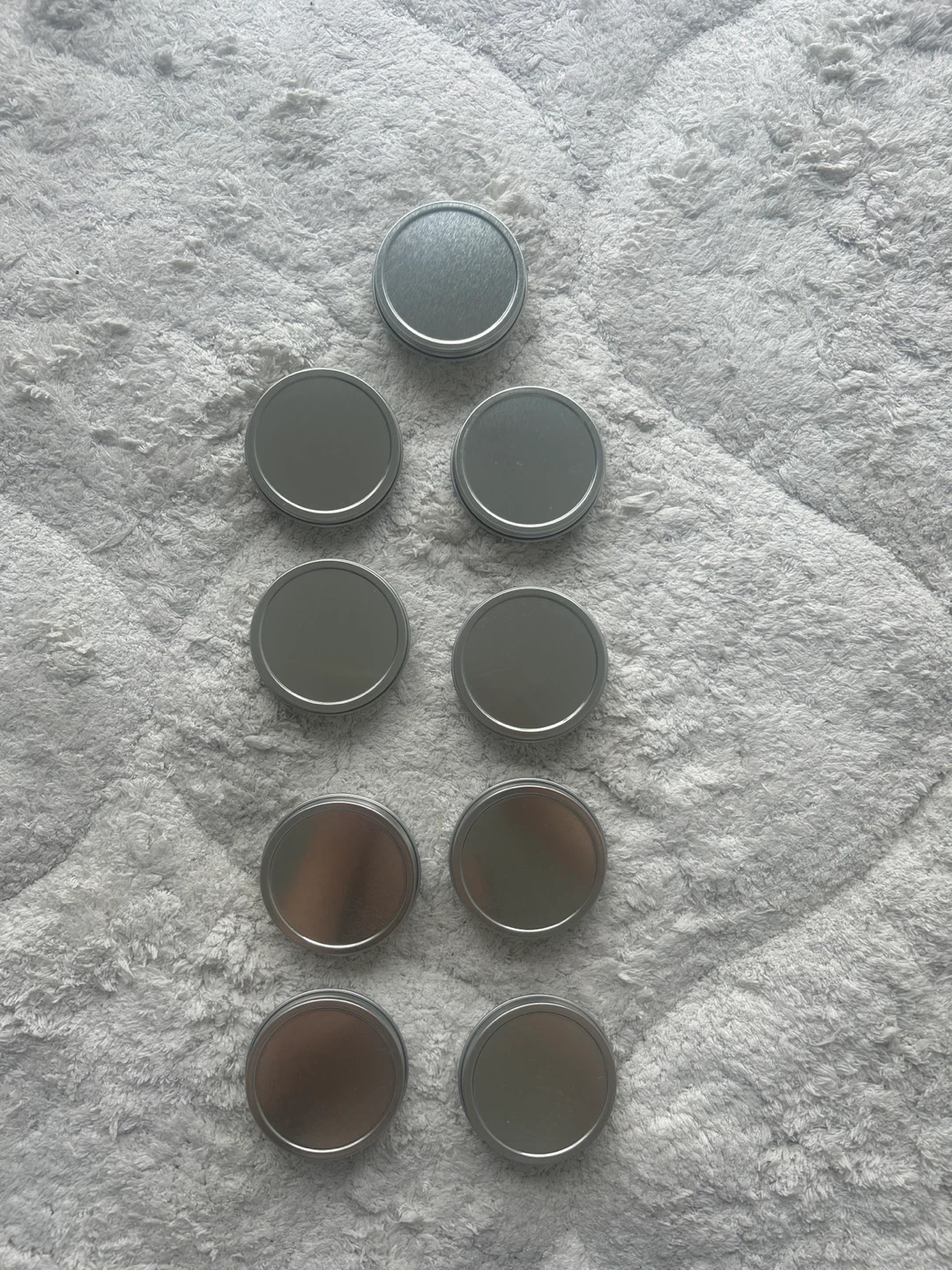 9 New Metal Tins with Lids