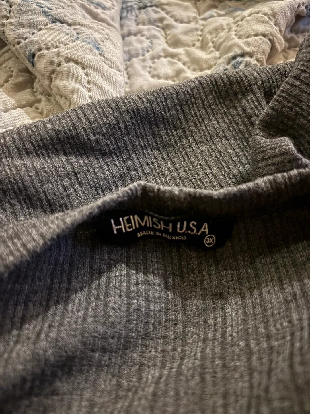 HEMISH U.S.A. Gray Ribbed Henley Shirt 3X - photo 2