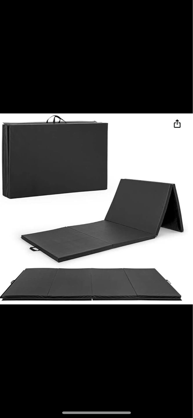 Black Tri-Fold Exercise Mat