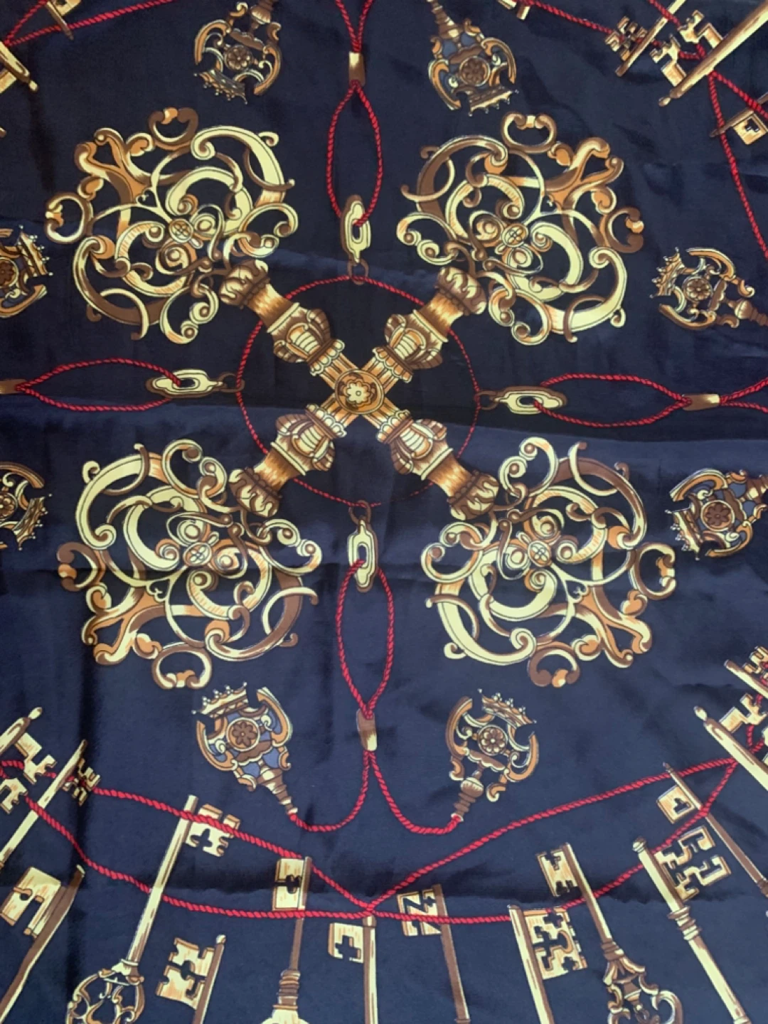 Vintage Key Print Silk Scarf - photo 4