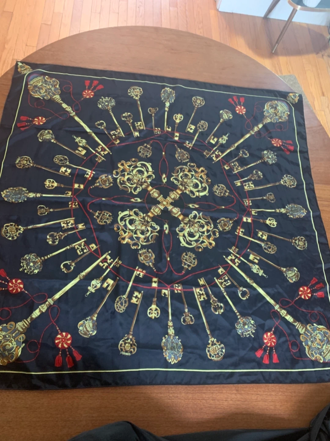Vintage Key Print Silk Scarf - photo 2