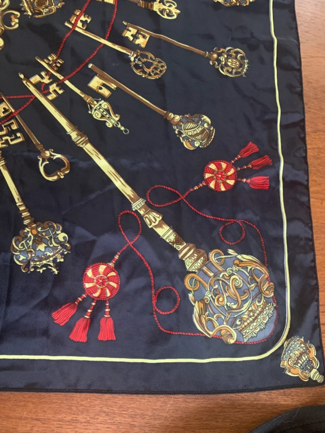 Vintage Key Print Silk Scarf - photo 5