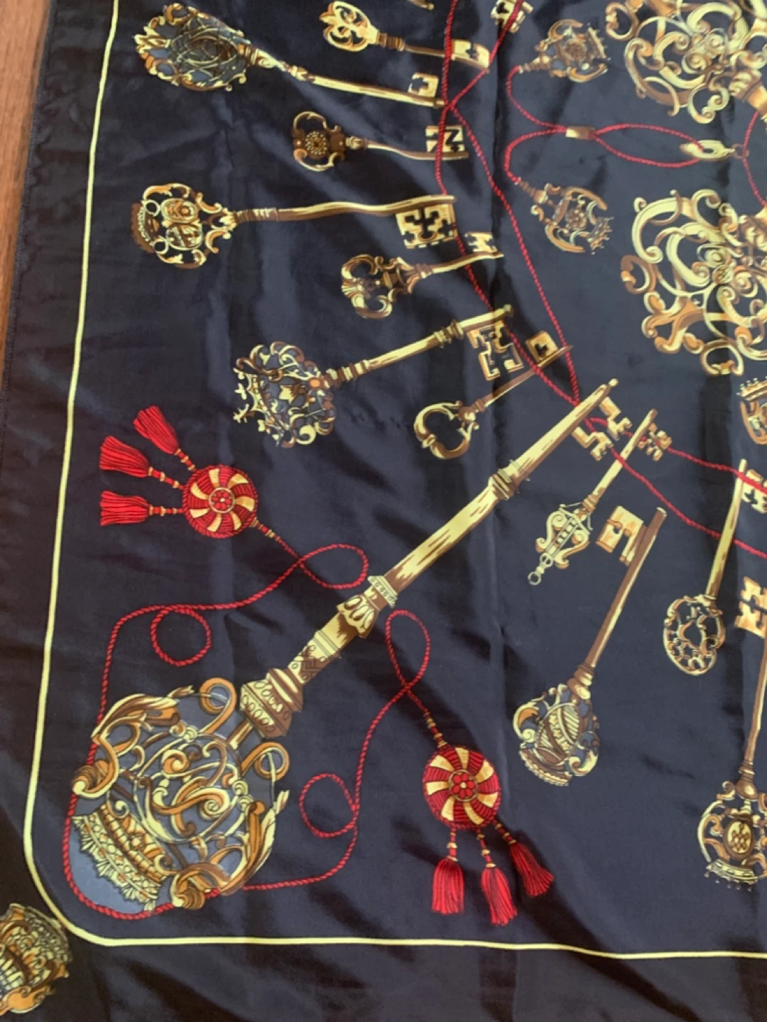 Vintage Key Print Silk Scarf - photo 3