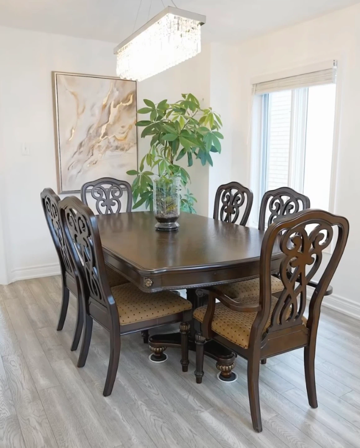 Wooden Dining adjustable Table Set with 8/6Chairs